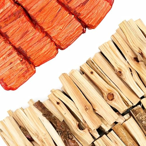 25kg Kiln Dried Kindling Wood – 4 XL Nets Ready to Burn | Log Burner, Wood Stove, Fire Pit, BBQ