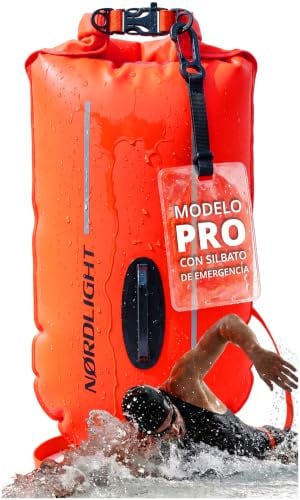 Nordlight Bouée de Natation Nage Eau Libre - Pull Buoy Sac Etanche Dry Bag, Sac de Nage Adulte, Sac Imperméable Gonflable pour Natation Triathlon, Bouée de Sécurité Swim Buoy