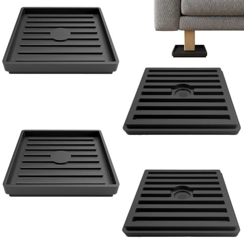 4 Pièces Bloqueur roulettes Chaise, 83 X 83 mm Patins Antidérapants Lit | Patins Antidérapants pour Roulettes de Meubles, Protection Pieds en Tampon, Carrés Meubles Protection, pour Canapé Lit Table