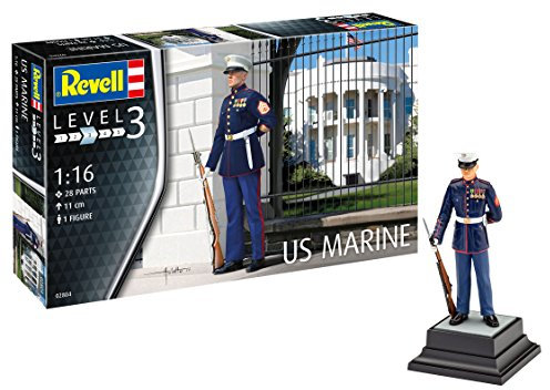 Revell Modellbausatz 02804 US Marine, Figur als Bausatz im Maßstab 1: 16, Level 3, Originalgetreue Nachbildung mit vielen Details