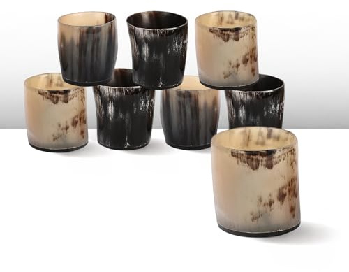 Kunsthandwerk Startseite Whisky Schnapsglas Tasse Whisky Dram Real Horn Glas Becher Vintage Set Gläser