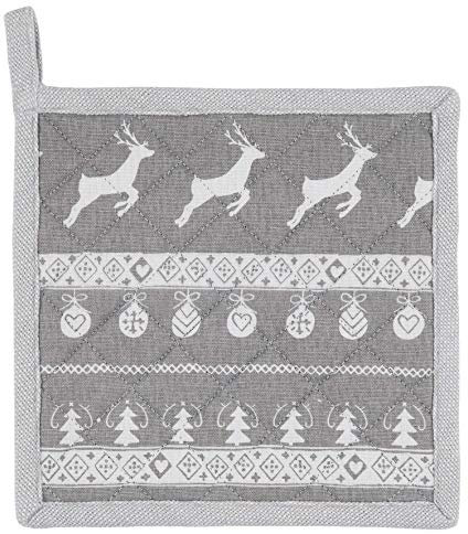 Clayre & Eef NOG45 Topflappen Küchen Hirsch Motiv Baumwolle