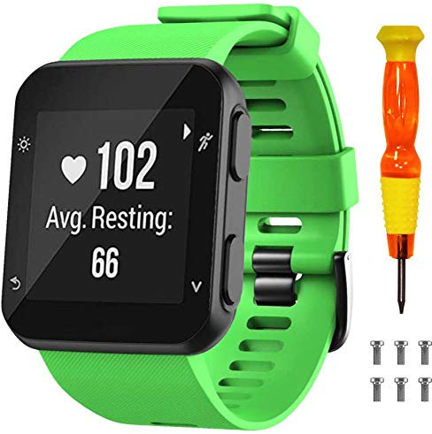 NotoCity Armband für Garmin Forerunner 35/Approach S10, Quickfit Silikon Armbänder Kompatibel mit Garmin Forerunner 35,Mehrfache Farben (Gras grün)