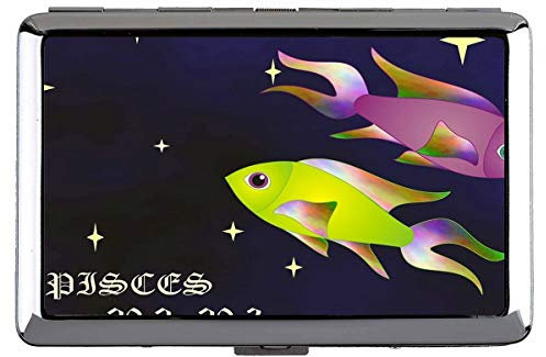 Zigarettenetui Double Sided King, Zodiac, Gattung, Fisch Themen der Tasche mit Zigarettenetui
