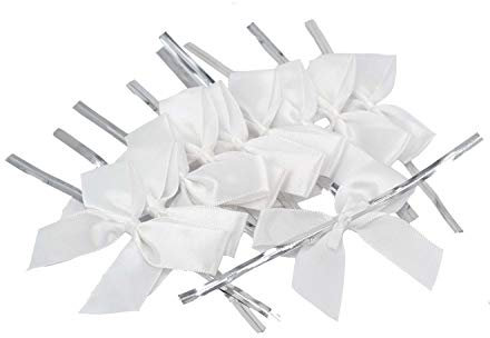 Satinschleifen 5cm x 10 Stück Weiß