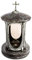 Stilvolle Grablaterne Anthrazit mit Kreuz Granit Orion dunkel Höhe 27 cm/Ø 15 cm Grableuchte Grablicht Grablampe Granitlampe Granitlaterne Bronze mit Sockel Grabschmuck