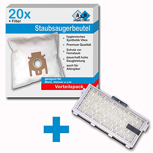 20 Staubsaugerbeutel + Hepafilter Hepa Filter passend für Miele S5 Ecoline Green