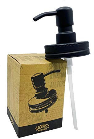 O´Donnell Seifenspender - Schwarz, Pumpe für Seife im Bad, Passend für 0,35l und 0,7l Jars
