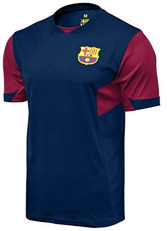 Icon Sports Herren-Fußballtrikot, kompatibel mit FC Barcelona, offizielles Lizenzprodukt, Poly Shirt -07, Blau, Mittel