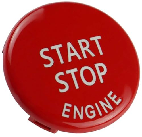 Overdrive-Racing Startknopf Kompatibel mit BMW 3er E90 E91 E92 E93 5er E60 E61 Z4 E89 X1 X3 X5 X6 Start Stop Knopf Rot Hochglanz Ersatz Zündung