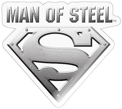 Spreadshirt DC Comics Superman Logo Man Of Steel Sticker, max. 10 x 10 cm, 10 x 10 cm, Transparent glänzend