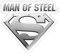 Spreadshirt DC Comics Superman Logo Man Of Steel Sticker, max. 10x10 cm, 10 x 10 cm, Transparent glänzend