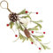 com-four® Hänge Deko Weihnachten - Türschmuck für Weihnachten - Weihnachtsdeko zum Hängen - Wanddekoration Christmas (32cm - rote Beeren/weiße Blüte)