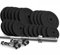 Physionics® Hantelset - 38/58/78/108 kg Set, Langhantel (165cm, Ø30 mm, Sternverschlüsse, bis 500kg), 2 Kurzhanteln (1,5 kg, verstellbar), Gewichte - (Langhantel + Kurzhanteln 108KG)