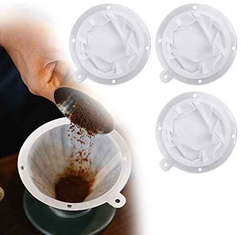 ZoeTekway 3 Stück Nylon Sieb Fein Kaffee Filter Feines Sieb Küche Weinfilter Nussmilchbeutel Filtertuch für Filtern von Sojamilch, Wein, Frittierfett und Saft(200 Mesh/300 Mesh/400 Mesh)