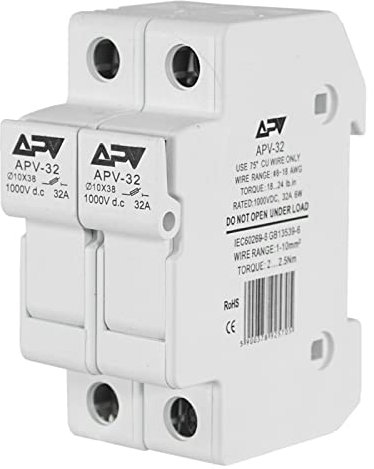 APV PV Sicherungshalter 2-polig 1000V DC, 10x38mm, 32A, DC-Sicherungstrennschalter