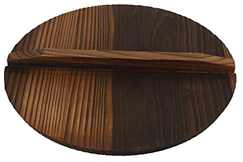 BABOS Tapa multifuncional de madera para olla de cocina, con asa, antiquemaduras, 30 cm