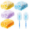 Vesici 100 Pcs Duster Refills Compatible with Swiffer Dusters Bulk Disposable Replacement Thickened Duster Refills with 1 Handle Heavy Duty for Cleaning, Office (Yellow,Blue,Orange,Purple)