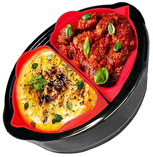 SPARES2GO Round Silicone Liner Basket compatible with Morphy Richards 3.5L 6L 6.5L Slow Cooker Protector Divider