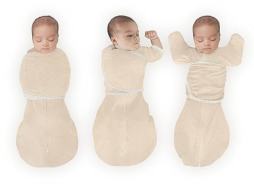 SwaddleDesigns 6-in-1 Omni Pucksack Baby, Pucktuch & Puckschlafsack 0–3 Monate, Baby Schlafsack für Neugeborene mit Arme-nach-Oben-Ärmeln