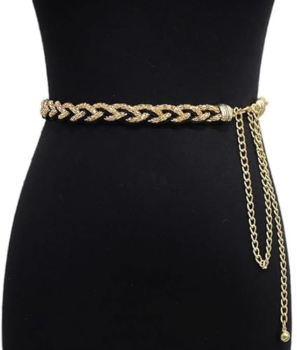Jrhncy Damen Gürtel Mode Metall Kettengürtel Legierung Taille Gürtel Einstellbare Taillenkette,Body Link Gürtel Mode Taillen Gürtel für Jeanskleider Rock Kleid