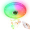 UISEBRT - Lámpara de techo LED regulable (48 W, con altavoz Bluetooth, luz inteligente RGB con mando a distancia y control de aplicación, lámpara de techo con cambio de color para sala de estar