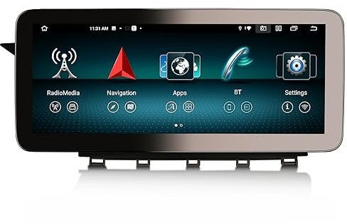 Erisin 12.3 Zoll 8GB+128GB Android 14 Autoradio mit GPS Navigation für Mercedes Benz GLK-Klasse X204 2013-2015 NTG 4.5 Unterstützt Bluetooth 5.1 CarPlay Android Auto WiFi DAB+ IPS USB DSP DVR