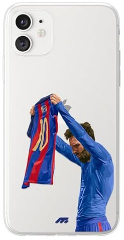 MYCASEFC Lionel Messi Calcio Cover per Huawei Y6 Pro 2017. Custodia da calcio per smartphone in silicone TPU trasparente, design di alta qualità.
