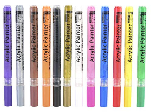 Acrylic Marker, 0.7 Mm Line Water Based Paint Needle Pen, Bright Colorful Acrylic Painter Marker Pen for Scrapbook, Card Making, DIY Craft Making