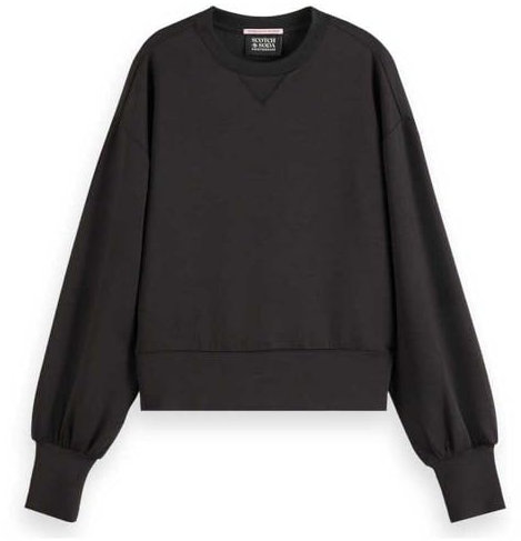 Scotch & Soda Damen Modal Fitted Sweatshirt, Black, S