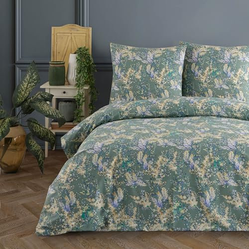 Buymax® Bettwäsche 200x220 100% Baumwolle 3-Teilig Bettbezug - Bettwäsche-Sets 200 x 220cm mit 2 mal Kissenbezüge 80x80cm, ÖKO-TEX Renforcé-Bettdeckenbezug Set mit Reißverschluss