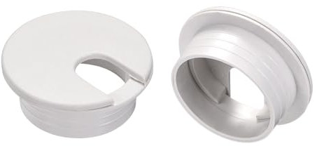 sourcing map 2Pcs Cable Hole Cover, 1.38Inch/35mm ABS Desk Cable Wire Cord Grommet Hole Cover for Office Computer Desk Wire Organizer, White