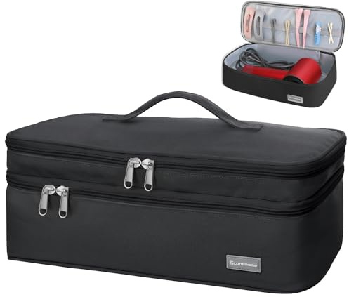 TWOOKTY Double-Layer Travel Carrying Case Portable Storage Organizer Bag for Women, Compatible with Revlon One-Step Hair Dryer and Volumizer Hot Air Brush and Attachments Scandihome Series (Bag Only)