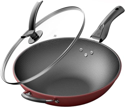 Olla de hierro fundido, cazuela Wok sin recubrimiento y antiadherente, olla de cocina, sartén de hierro fundido, utensilios de cocina, sartén Wok, sartén