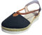 Femmes Paille Chanvre Corde Sandales, Rétro Toile de Lin Compensée Bout Rond Sandales Décontractées Célibataires Chaussures Elégant Bout Fermé Sandale Bohême Wedge Boucle Plateforme Vintage Sandales
