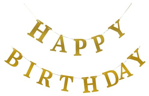 12 STK. Buchstaben-Girlande Happy Birthday, Gold, 5 m, 1 STK.
