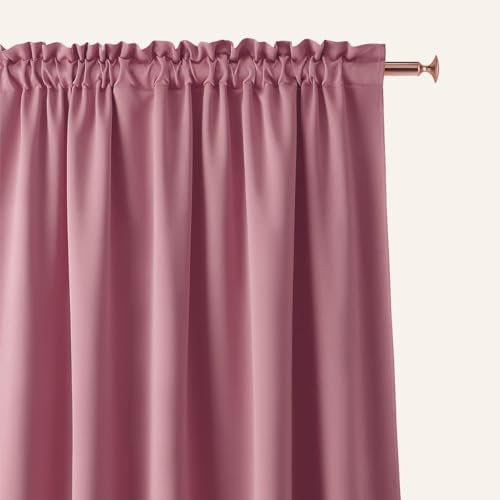 ROOM99 Vorhang mit Kräuselband Aura 140 x 250 cm Breite x Höhe Schiebegardinen Modern Curtain Wohnzimmer Schlafzimmer Rosa, 1 Stück