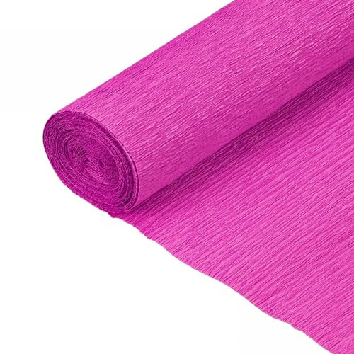 Unifizz Serpentinas de papel crepé de 7.5 pies de largo y 20 pulgadas de ancho, para fiesta de cumpleaños, boda, Navidad, festivales, decoración, manualidades, fucsia