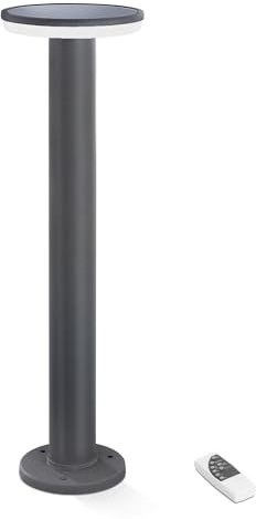 Esotec Solar Standleuchte Lesina CCT, Fernbedienung, Akku, LED Standleuchte, Wegeleuchte, Außenleuchte, Gartenbeleuchtung, Metall, Aluminium, schwarz, H=70cm, außen, 102428