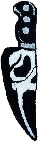NOENNULL Totenkopf-Messer-Badematte – Halloween-Teppich, Badezimmer-Dekoration, Gothic-Heimdekoration, Horror-Gothic-Zimmerteppich, Gothic-Schlafzimmer, Küche, Whimsigoth Kuriositäten und