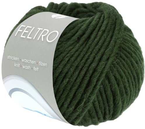 LANA GROSSA Feltro | Filzgarn für Kreativhandwerk, vielseitig, hochwertige Wolle zum Nass- und Trockenfilzen | Handstrickgarn aus 100% Schurwolle | 50g Wolle zum Stricken & Häkeln | 50m FB 119