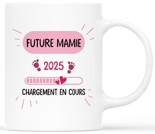 CADEAU PLUS Mug Personnalisé Année - Tasse Future Mamie - Cadeau Personnalisé, Fête Des Grands-Mères, Personnalisable