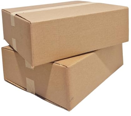 W.E. Roberts Strong Double Wall Cardboard Boxes 16.5 x 14 x 4 / 42cm x 35.6cm x 12.7cm 19 Litres Storage Packing Moving House Sturdy Laptop Shipping Boxes (Pack of 5)