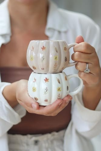 Pretty Little Home Mini Pumpkin Mug - Floral 2 Pc Set