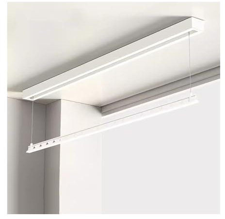 SaryEdge Tendedero de Ropa Perchero eléctrico Expuesto/Invisible de un Solo Poste Tendedero automático Incrustado y Oculto Perchero de elevación con Control Remoto Tendedero(Un Color-2,0 m
