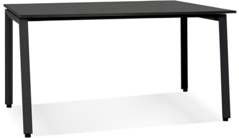 KADIMA DESIGN Quadratischer Konferenztisch 140x140 cm | Büroschreibtisch Schwarz | Modern | MDF & Metall | Robust & Langlebig | BELIQI