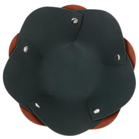 SAFIGLE 2pcs Leather Key Plate Creative Double-sided Design Includes Key Bowl for Entryway Table Trinket Tray and Jewelry Holder Dish for Nightstand Vanity Organization