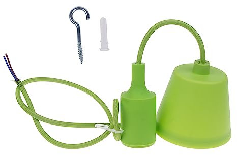 MOIDHSAG E27 Farbige Lampenfassung, Adapterkabel, Aufhängungsdraht, Hängelampenfassung, Kabel, 1 Meter