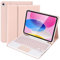 SOPPY Bluetooth Keyboard Case with Touchpad for iPad 11th Gen. (A16) 11-inch 2025, 10th Generation 10.9 inch 2022, Detachable Protective Cover, with Built-in Pen Holder, UK Layout, Pink