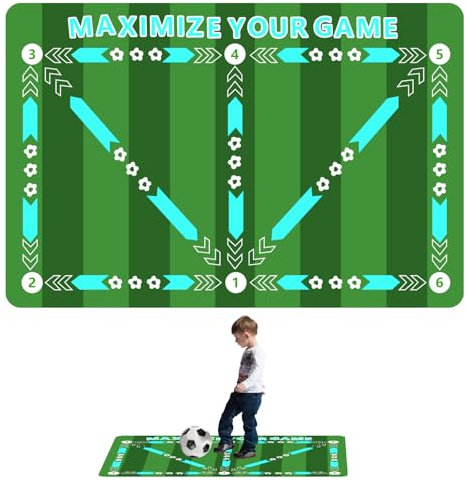 Zonoori rutschfeste Fussball Matte Ballkontrolle, 60x90 cm Stoßdämpfende Fußball Trainingsmatte, Fussballmatte Training mit App